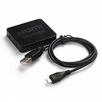 HDMI сплиттер 1х2 мини, питание от USB.