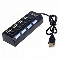 4-х портовый USB HUB с выключателями и подсветкой